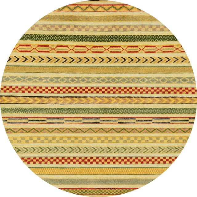 Ahgly Company Tapis d'Intérieur Ronds Abstraits Sedona Brun, Tapis de Zone Abstraits, 7 Pieds Rond