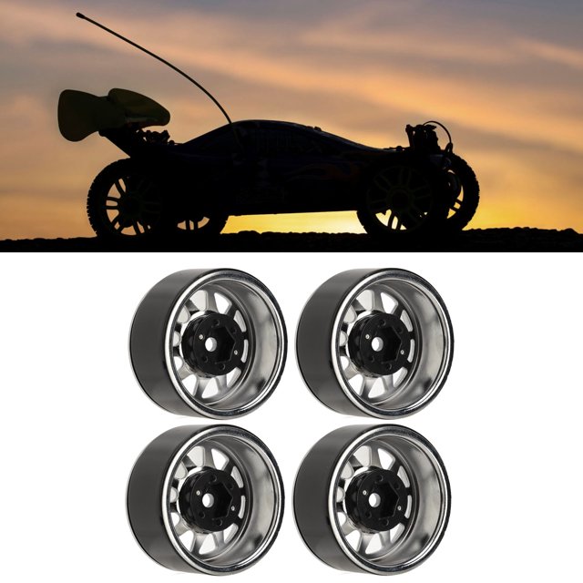 Ensemble de Jantes de Roue RC en Alliage de Zinc, Haute Résistance à l'Abrasion, Réduction, pour Axial SCX10, SCX10 II, SCX10 III, Redcat GEN8