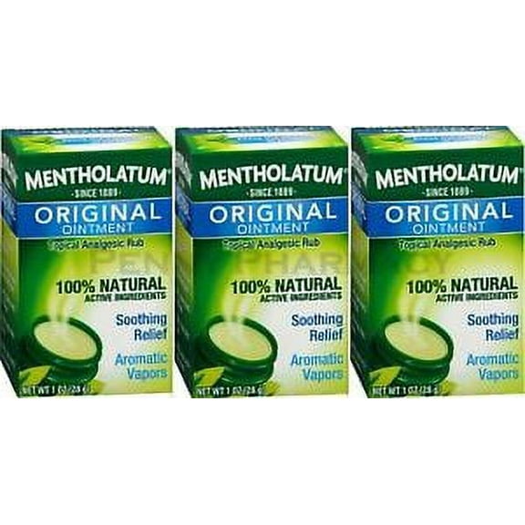 Mentholatum Rub Ointment 1oz Tub ( 3 Pack ) FRESH PHARMACY STOCK!