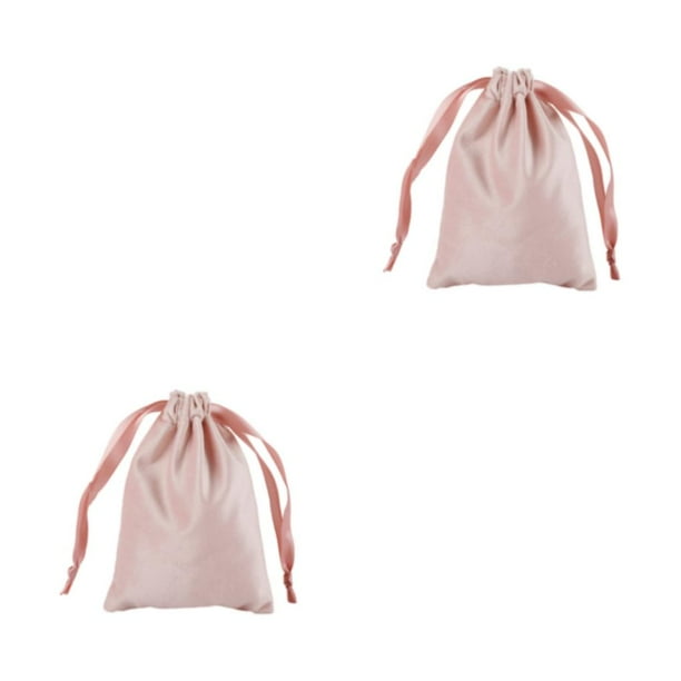 Cateissary Bolsas de regalo para regalos de boda de fiesta de Navidad Protege los artículos con estilo Bolsas con cordón fáciles de usar rosa rosa 2Conjunto