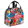 thumbnail image 4 of Bolsas térmicas para el almuerzo con diseño de bingo para la noche, recipiente portátil para comida de damas, bolsa térmica para el almuerzo, bolsa para el picnic escolar, bolsas para almacenar alimen, 4 of 5