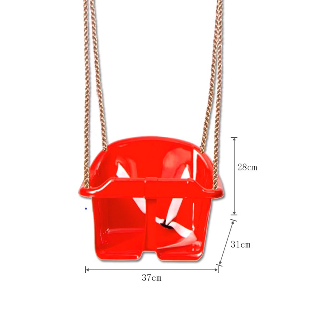 HEMLBOYW 14.6x12.2x11in Garden Tree Low Back Full Bucket Swing for Seat with Rope & Mounting Rings High Duty Toddler Swing Set plastic
