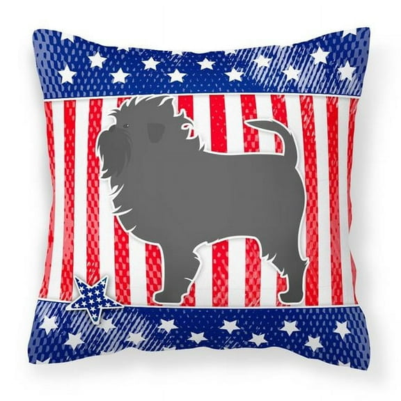 Carolines Treasures BB3348PW1818 USA Patriotic Affenpinscher Fabric Decorative Pillow