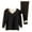 Black, variant on cfhntfmh Pajama Sets for Women Long Sleeve Soft V Neck Thermal Tops Winter Warm Jogger Pants Sleepwear Sets