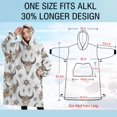 thumbnail image 4 of Oversized Wearable Blanket Hoodie,White Buffalo Skull Flower Geometric Pattern Sherpa Blanket Hoodie with Super Pockets,Super Warm Fuzzy Pullover for Women & Men, 4 of 6