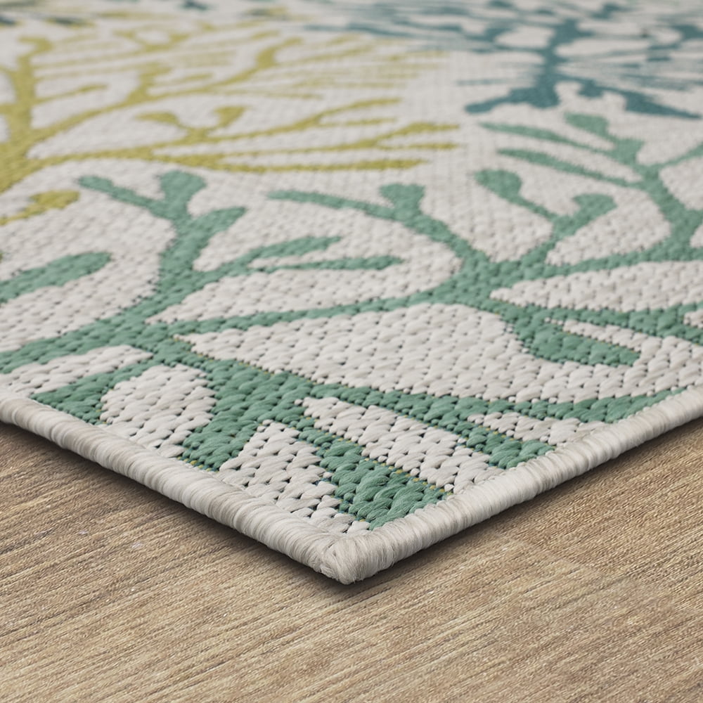 Mohawk Home Underwater Cove Outdoor Area Rug, Teal, 2' 6" x 6'