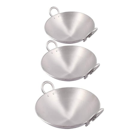 Pure Aluminium Kadhai, Kadai, Frying Pan For Cooking Deep Fry Combo Of 3 Kadai - 2 Liters, 3 Liters & 4 Liters | Gas Stovetop Compatible