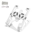 thumbnail image 2 of Soporte plegable para computadora portátil, altura ajustable, estante de enfriamiento de CPU con ventiladores dobles, soporte para regazo, soporte para juegos, jugador blanco Advancent EL005302-02B, 2 of 2