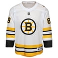 thumbnail image 2 of Youth David Pastrnak White Boston Bruins Home Replica Player Jersey, 2 of 3