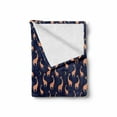 thumbnail image 2 of Giraffe Soft Flannel Fleece Throw Blanket, Baby Toddler Nursery Pattern with Funny Animals on Night Sky, Cozy Plush for Indoor and Outdoor Use, 50" x 70", Dark Orange Navy Blue, by Ambesonne, 2 of 6