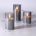 thumbnail image 2 of Juego de 3 velas sin llama de color gris ahumado de Lamp Eywamage con mando a distancia, 2 of 7