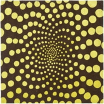 SAFAVIEH Soho Chloe Polka Dots Wool Area Rug, Brown/Green, 6' x 6' Square