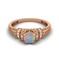 thumbnail image 1 of 5 MM Forme Ronde Opale 925 Sterling Silver Rosed Blossom Design Anneau, 1 of 3