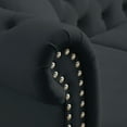 thumbnail image 4 of 2 Seater Velvet Sofa with Rolled Arms and Nailhead, Tufted Couch with 2 Pillows for Living Room, Bedroom, Office and Apartment, Black, 4 of 9