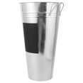 thumbnail image 3 of 1 pieza de cubo de hoja de hierro para flores con pegatina de pizarra impermeable, contenedor de flores hidropónico, maceta de jardín, bañera de flores para tienda de flores, plata, 3 of 7