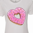 thumbnail image 4 of Inktastic Heart Shaped Donut with Pink Icing and Sprinkles Women's T-Shirt, 4 of 5