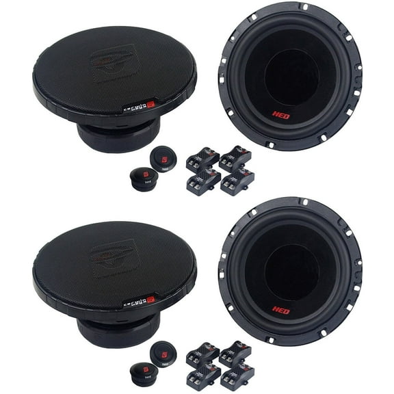 2 Sets Cerwin Vega Mobile H765C HED Series 6.5" 360-Watt Component Speaker System