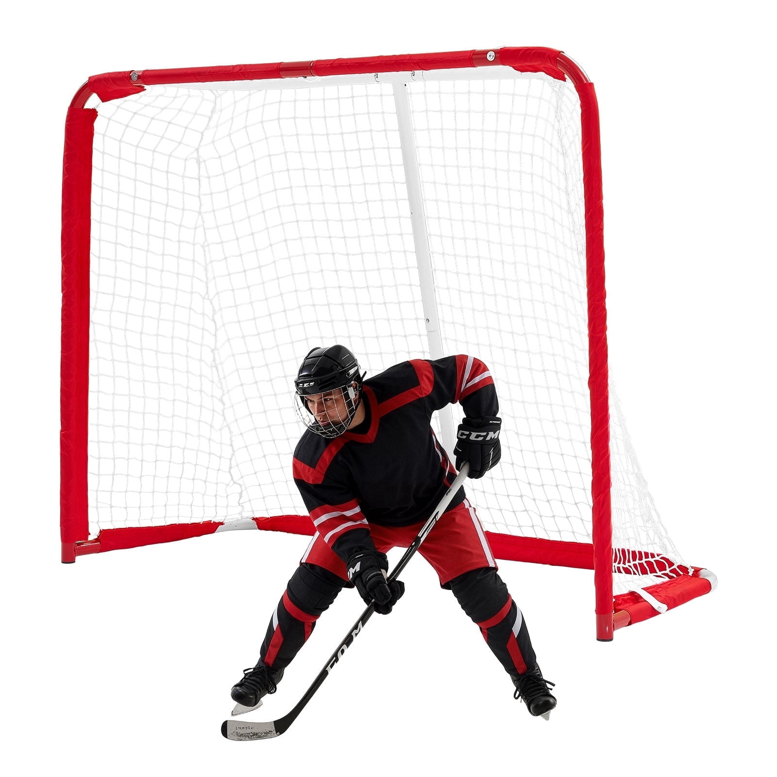 VEVOR Street Hockey Goal, Heavy-Duty Steel Street + Roller Hockey Nets, Durable Hockey Net for Indoor Outdoor Use, Lightweight Portable Training, Easy Assembly for Backyard Park Garage,55.9 x 44.5 in