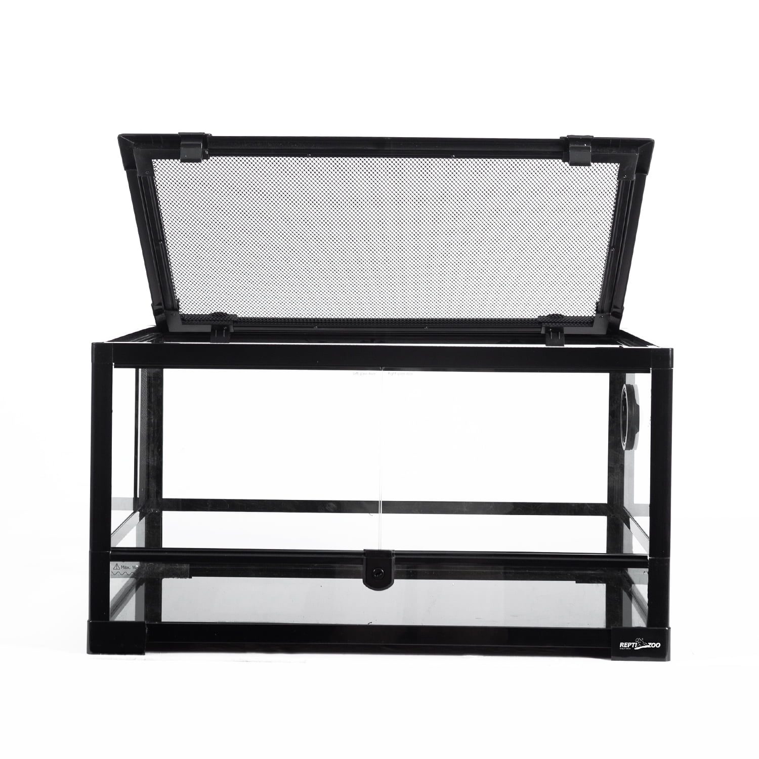 GUZZLO Full Glass 24 Gallon Reptile Tank, Front Opening Reptile Terrarium 24" x 17.7"x 12.6", Black