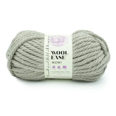 UPC: 0842093138648 | Lion Brand Yarn Wool-Ease WOW Pearl Gray Jumbo Acrylic  Wool Gray Yarn 1 Skein