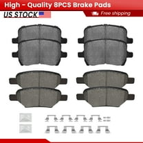 ACB ZONE Front and Rear Ceramic Brake Pads with Hardware for Chevrolet Malibu Pontiac G6 Saturn Aura (P-1160, P-1033)