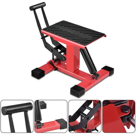 Gymax Motorcycle Dirt Bike Lift Table Lift Stand Height Adjustable W Damping