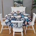thumbnail image 2 of Pioneer Flower Floral Print Pattern Round Tablecloth 60"x60",Wrinkle Wipeable Table Cloth for Kitchen Dining Room Picnic Patio Party, 2 of 6