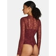 thumbnail image 2 of Madden NYC Women's Lace Bodysuit with Long Sleeves, Sizes XS-XXXL, 2 of 6