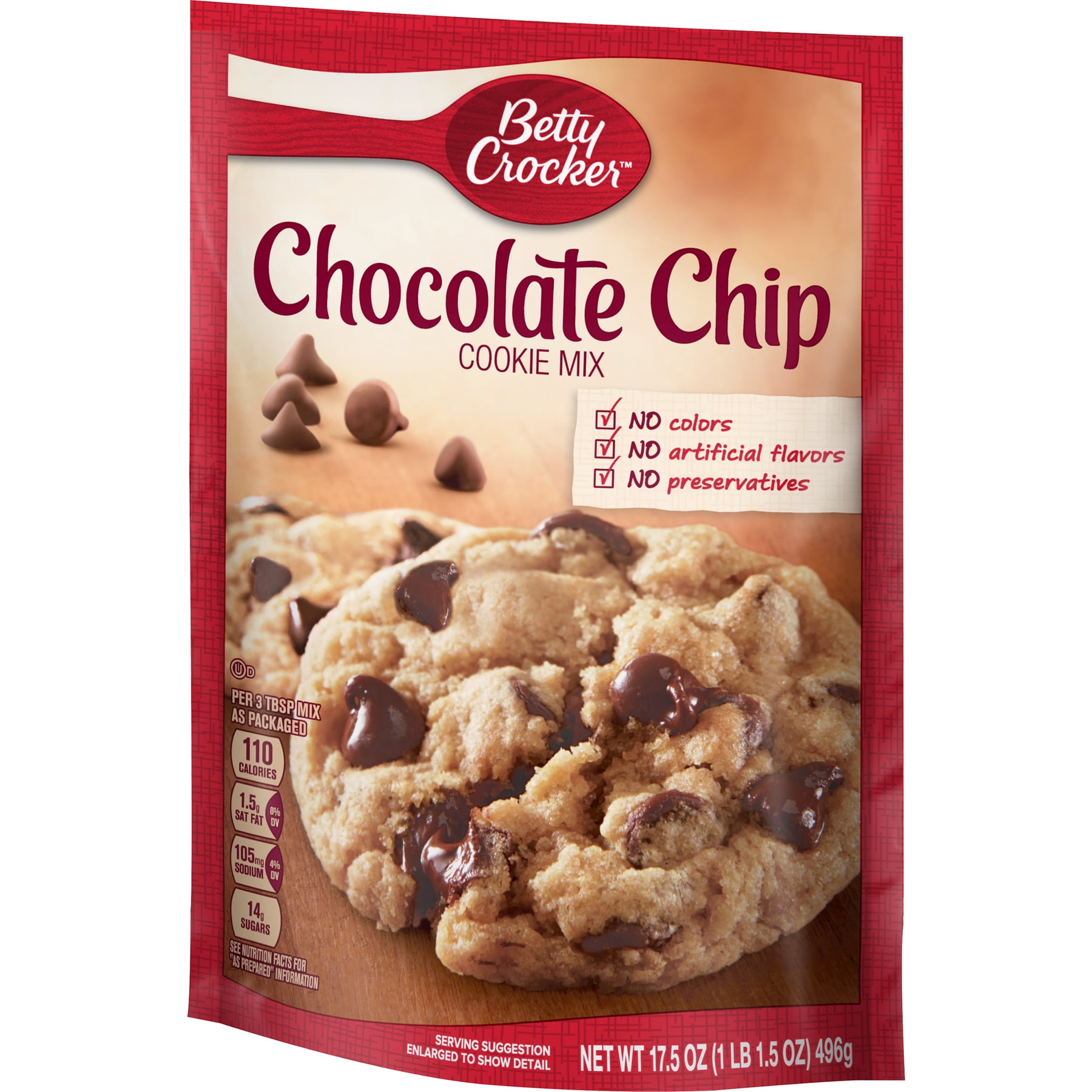 Betty Crocker Chocolate Chip Cookie Mix 17 5 Oz Box Walmart Com