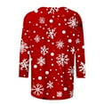 thumbnail image 5 of GA WEIHUA Clearance Sales,Women's Tops 3/4 Sleeve Round Neck Christmas Printed Tshirts Cute Tunic Loose Fit Pullover Blouses & Basic Tees(Red,Large), 5 of 5