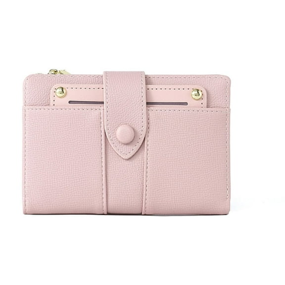 New Wallet: Women's Multi-function Slim Short Purse Easter、Mother Gifts, Passport Holder, Travel, Fashionable, Minimalist, Cheap（pink）