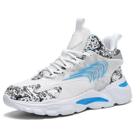 

Men‘s Running Shoes Graffiti High Top Fashion Sneakers Athletic Gym Shoes Mens Walking Casual Shoes