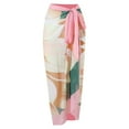 thumbnail image 5 of WREESH Womens One Piece Swimsuits Beach Cover Ups Fashion Flower Print Tight Fitting Bikini Swimsuit Chiffon Overskirt Suit Sleeveless Bathing Suits Pink, 5 of 9