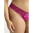 thumbnail image 2 of Joyspun Women's Microfiber and Lace Thong Panties, 3-Pack, Sizes XS to 3XL, 2 of 4