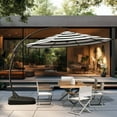 thumbnail image 6 of GRANDPATIO 12 Ft Outdoor Umbrella with Base, Large Aluminum Cantilever Offset Umbrella for Patio Pool, Black & White, 6 of 7