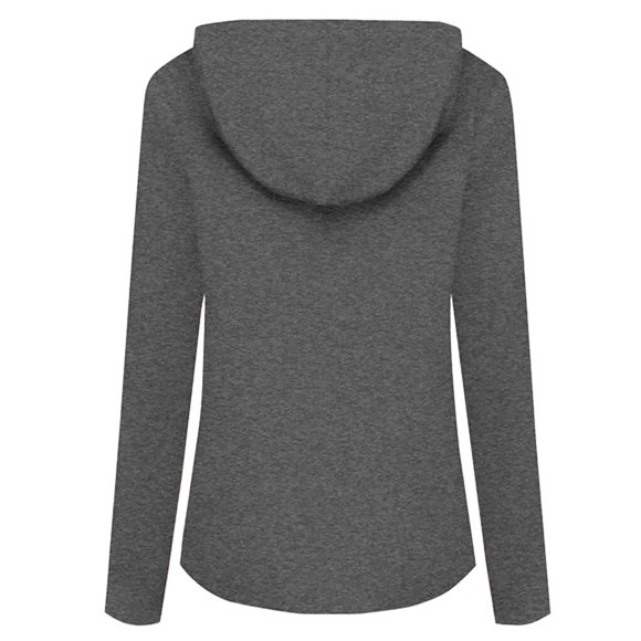 Sonducket Sudadera con capucha de manga larga con cuello en V y cordón para mujer Prendas para la parte del cuerpo negro METRO