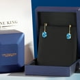 thumbnail image 5 of Gem Stone King 14K Yellow Gold Swiss Blue Topaz Earrings for Women | 4.50 Cttw | Gemstone November Birthstone | Oval 9X7MM, 5 of 6