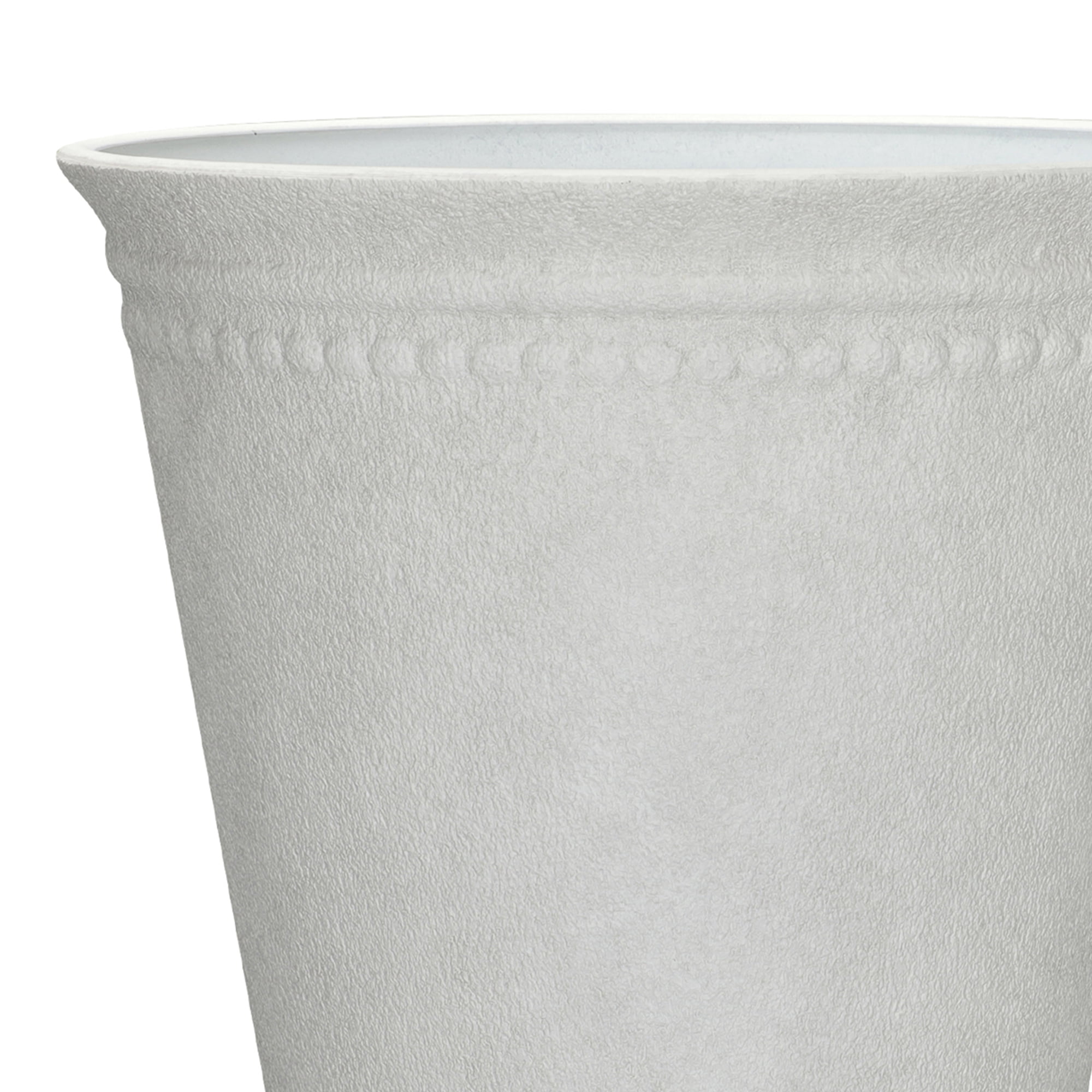 My Texas House Asti Tall White Planter - 16.1'' D x 20.1'' H, 100% Recycled Resin