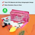 thumbnail image 4 of Sequin Print Monogram Makeup Bag Cartoon Cosmetics Toiletry Travel Organizer Bag, 4 of 5