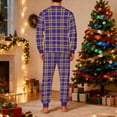 thumbnail image 4 of Afuyipoi Christmas Pajamas for Men, Elastic Waist Printed Crew Neck Two-Piece Set Homewear Purple M, 4 of 5