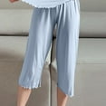 thumbnail image 5 of Womens Wide Leg Sleep Pants Flowy Stretchy Palazzo Pants Loose Lounge Thin Pants Straight Leg High Elastic Waist Trousers, 5 of 5