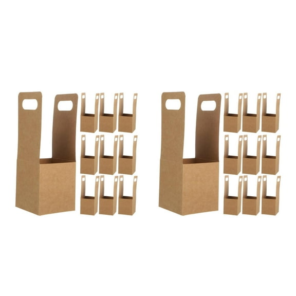 OUNONA 20 pcs  Paper Cup Holder Single Cup Drink Carrier Disposable Drink Carrier with Handle for Takeaway Beverages Supplies