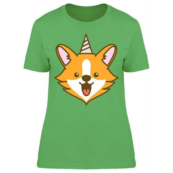 Corgi And An Unicorn Horn T-Shirt Women -Image by Shutterstock, Female x-Large