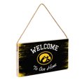 thumbnail image 2 of Iowa Hawkeyes 6" x 11" Welcome Home Wood Wall Sign with Rope Hanger, 2 of 4