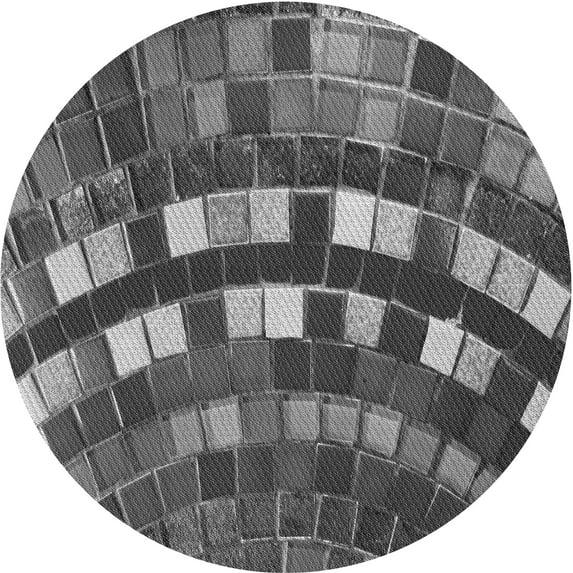 Ahgly Company Indoor Round Patterned Black Eel Black Area Rugs, 7' Round