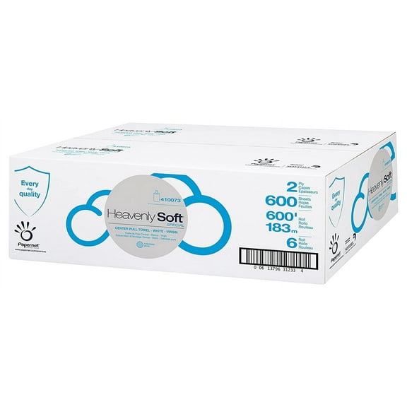 410073 Heavenly Soft 2-Ply Center Pull Towel, 6 Rolls per case, 600' per roll, 12" Sheet Size (Pack of 6)