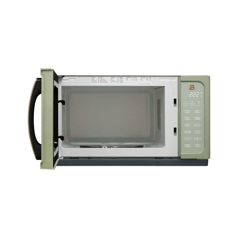 Beautiful 1.1 Cu ft 1000 Watt, Sensor Microwave Oven, Sage Green by Drew  Barrymore, New 