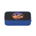 thumbnail image 2 of TEQUAN Large Capacity Pencil Case, Sunset Beach Coconut Trees Pattern Pencil Pouch 2 Compartments Pencil Bag (Blue), 2 of 7