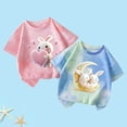 thumbnail image 2 of Jamicy T-Shirts pour Filles Mode Enfants Hauts Mignons pour Filles 2 Pcs Manches Courtes T-Shirts d'Été Mode T-Shirts Graphiques Col Rond Chandail Tee, 2 of 3