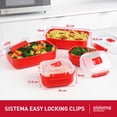 thumbnail image 3 of Sistema Heat and Eat Microwave Set | 4 Rectangular Food Containers with Lids (2x 1.25L + 2x 525ml), 3 of 10